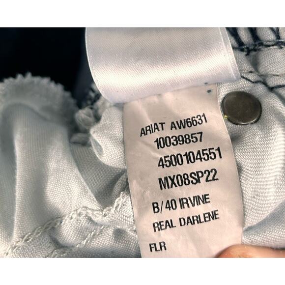 ARIAT Real Denim Jeans Womens 12 Bootcut Low Rise Bootcut 25x29 Western Rodeo - Picture 7 of 9